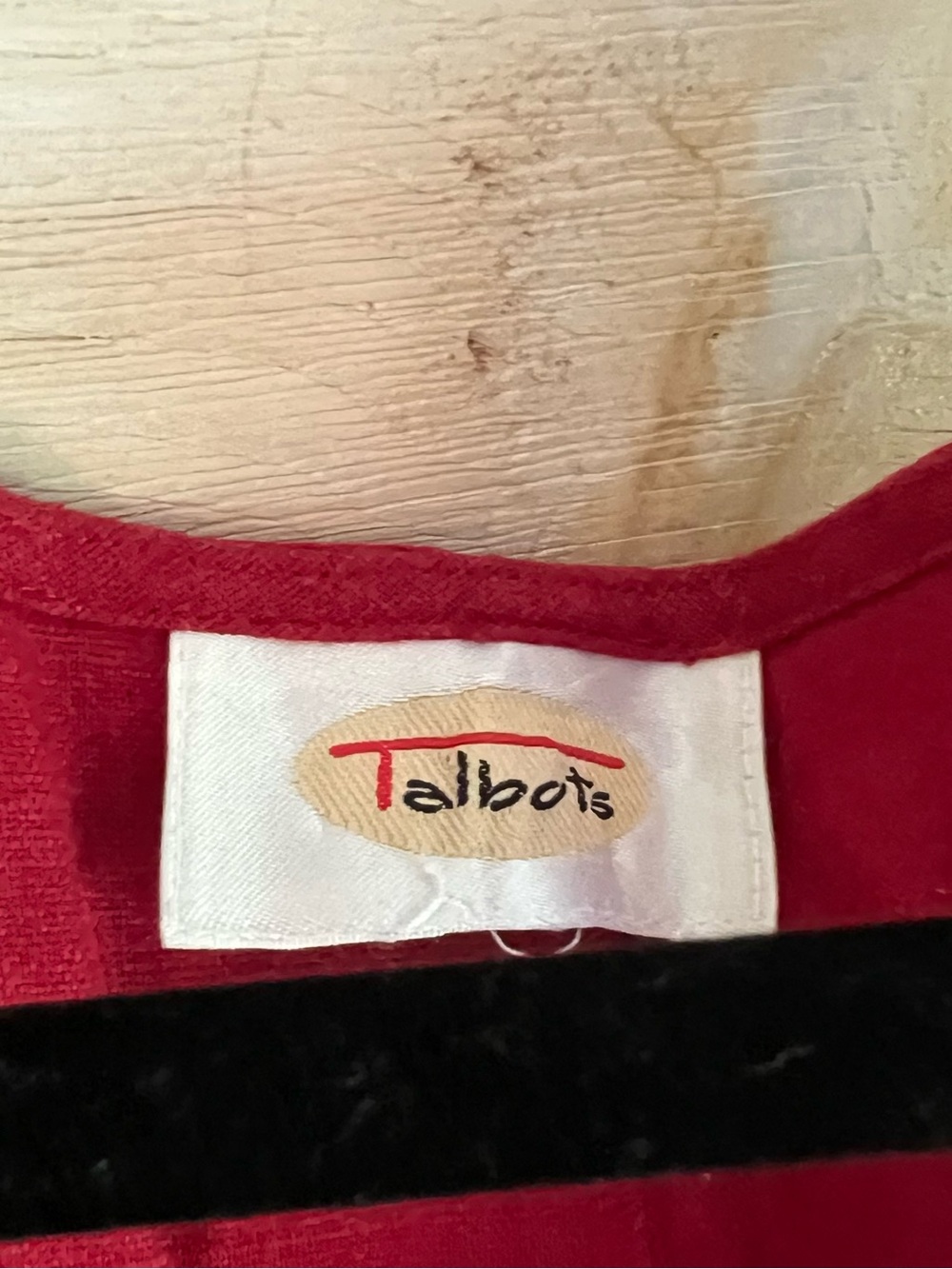 Vintage Talbots Red Linen Rayon Maxi Dress Cottagecore 90s Pinafore Pocket Dress - Picture 7 of 9